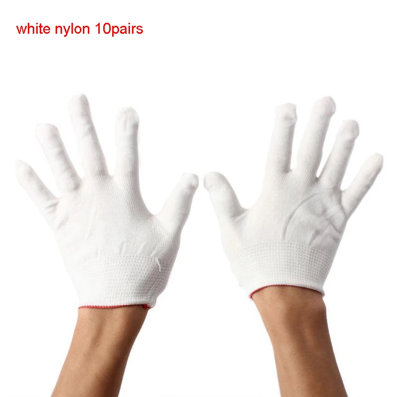 1/5/10/12 pairs Nylon/Cotton/PU/rubber glove optional Ceremonial glove male female Serving Inspection Motorcycle anti glove