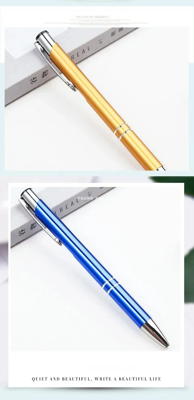 20-200pcs Wholesale Metal Pen Personalized with Your Company Logo PenAdvertising Pen Free Logo Printing Free Design Service