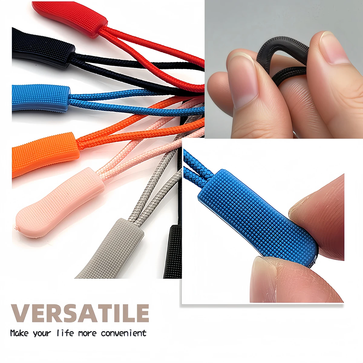 30/100pcs Zipper Pull Puller End Cord Rope Tag Replacement Clip Broken Buckle Fixer Zip Tab Travel Bag Suitcase Tent Backpack image 5