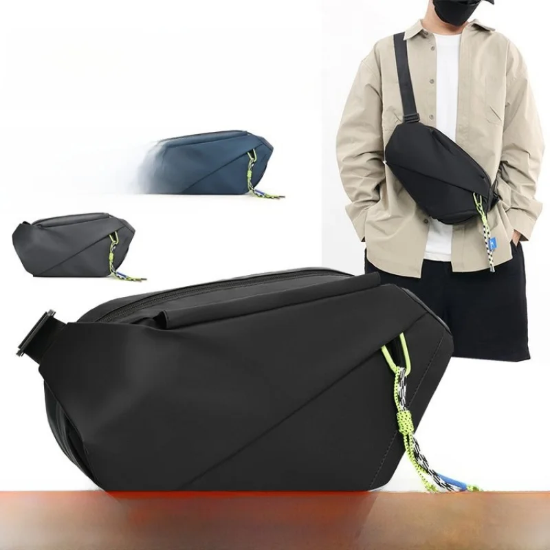 Casual Trendy Men's Crossbody Bag Portable Shoulder Bag Leisure Commuting Chest Waist Bag Simple Fashion Hip Bag