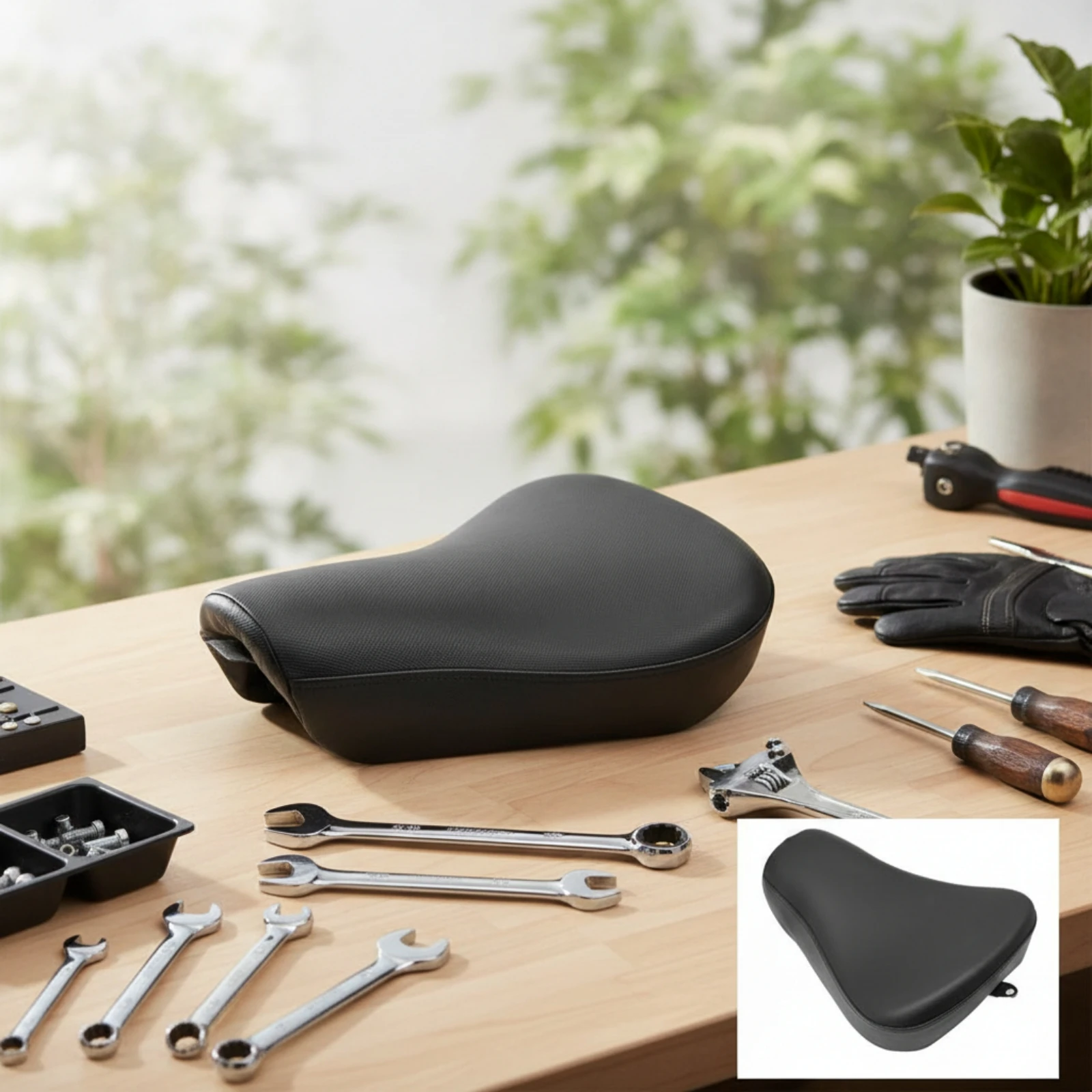 Motorcycle Seat Cushion Front Motorcycle Seat Leather Sturdy for Restoration Projects - view 5