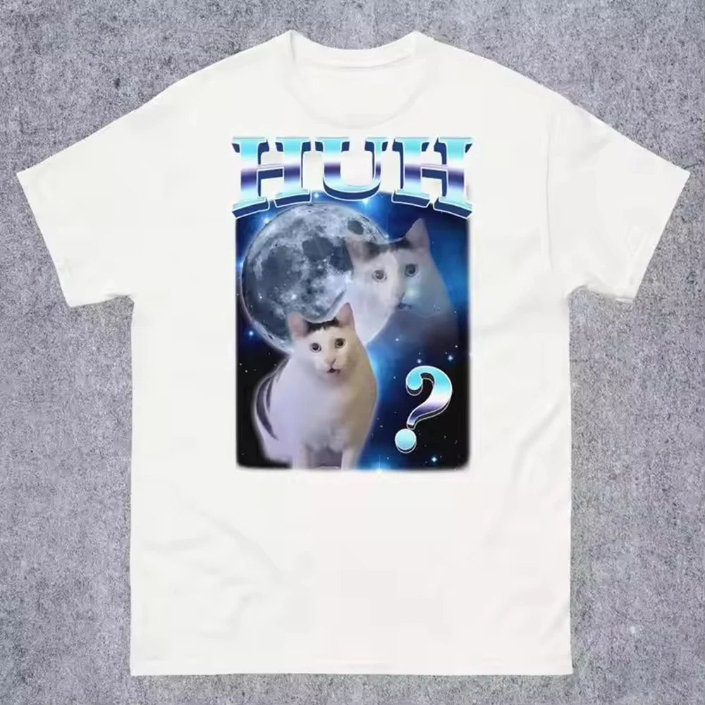 الجديد في الأعلى HUH مضحك دانك القط ميمي Unhinged تي شيرت أوم النساء الملابس قصيرة الأكمام الجولة الرقبة الطباعة البلوز تي شيرت Y2K #2