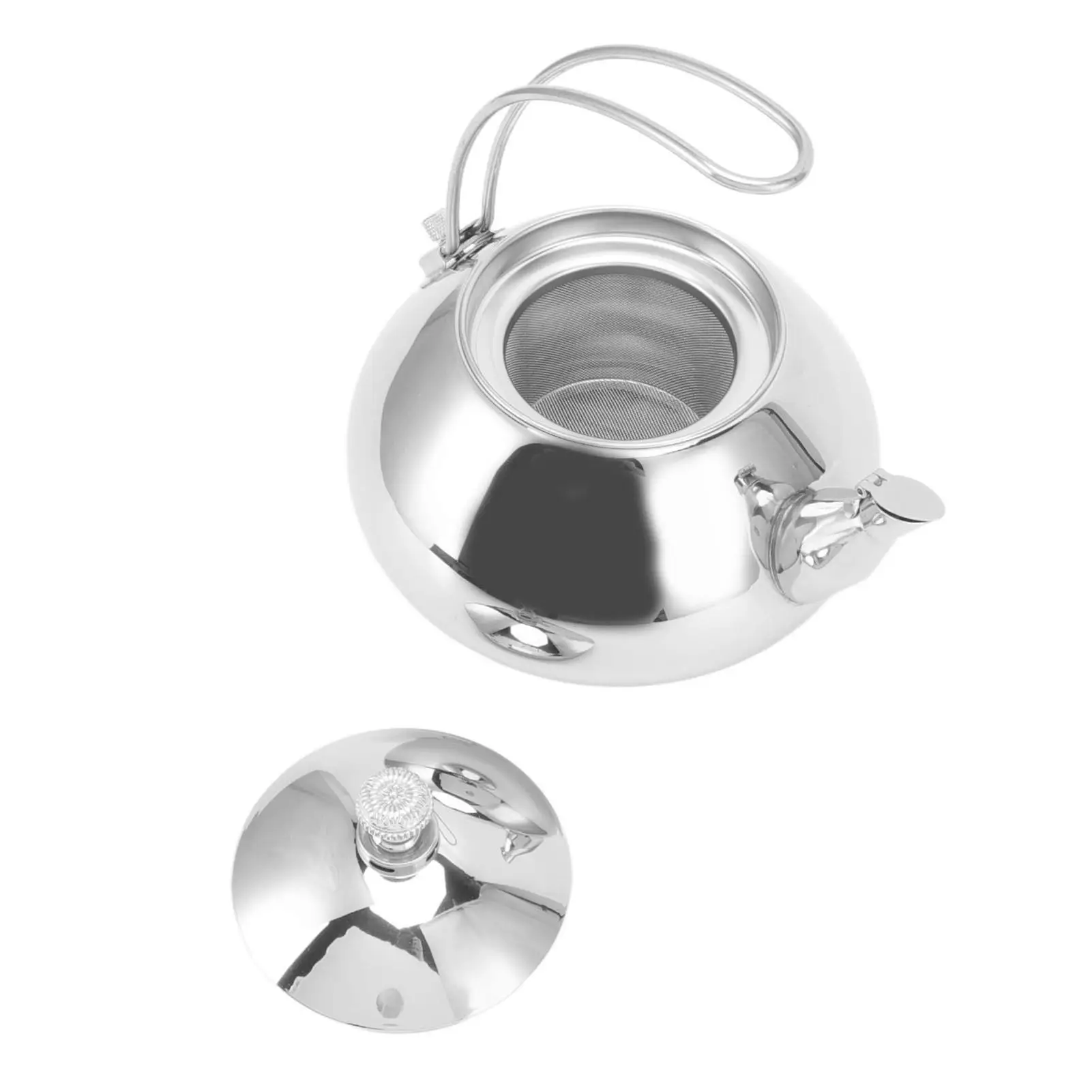 Chaleira de fogão removível de aço inoxidável 1,5L com infusor perfeita para cozinha prata