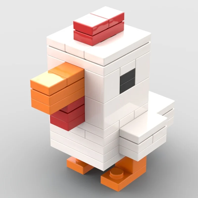 53 pièces MOC Crossy Road poulet équipement vidéo modèle bâtiment cadeau de noël blocs Architecture bricolage jouet éducation brique anniversaire