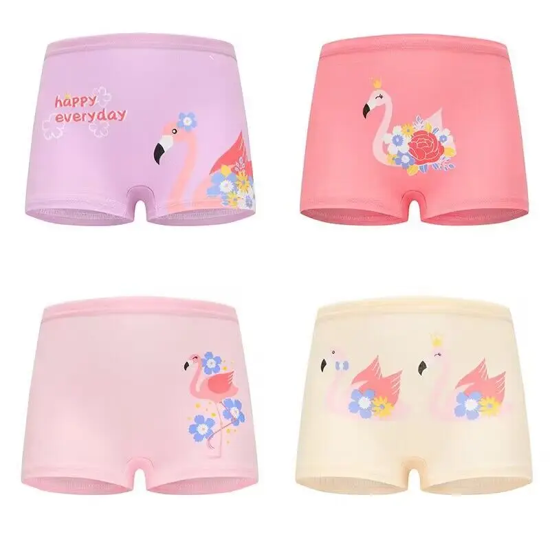 4 Pieces/Lot Children Underwear Cotton Girls Panties Cute Kids Boxer Briefs Child Soft Girl Pants 2-10Years