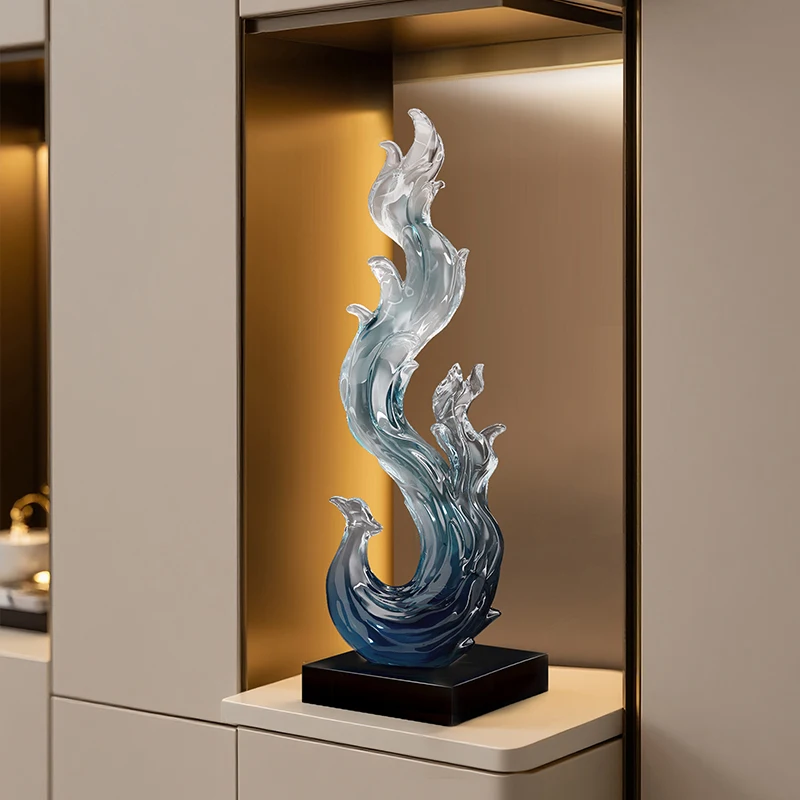 Home Decor Flowing Phoenix Dance Art Ornament,resin Sculpture Living Room Entrance,Office Decoration
