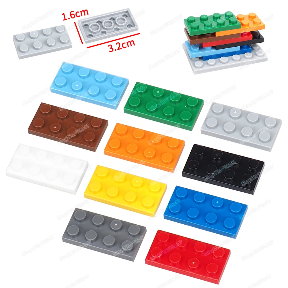 3020 Building Block 2x4 Dots low board MOC Accessories small particles Model figures Scenes military City set child Gift diy Toy