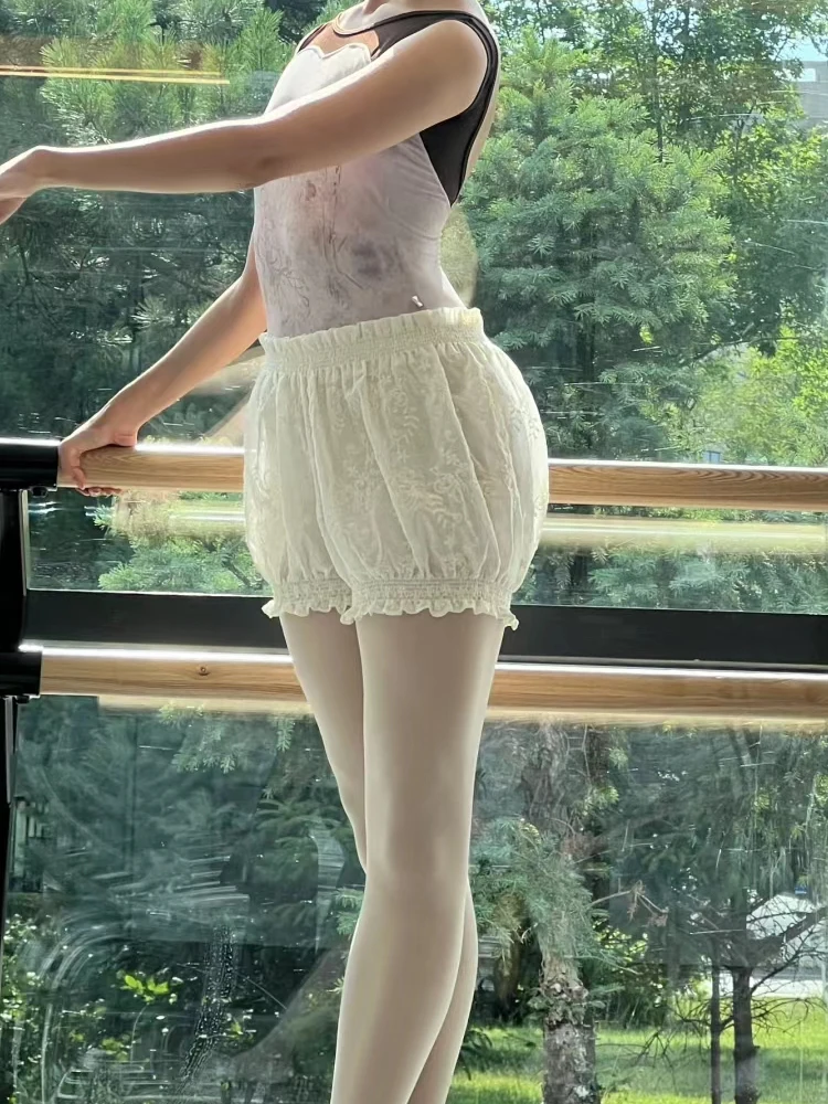 Abito da balletto Pantaloncini ricamati Pantaloni da yoga collant pantaloncini a vita alta Pantaloni ricamati Abito da ginnastica per balletto