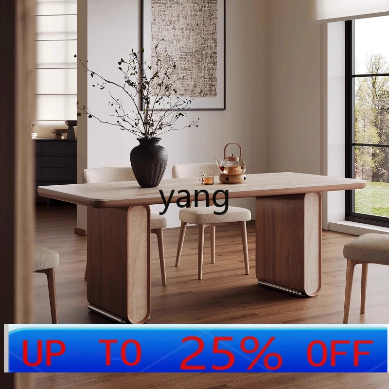 

LMM Rock Slab Dining Table Home Simple Travertine Rectangular Dining Table