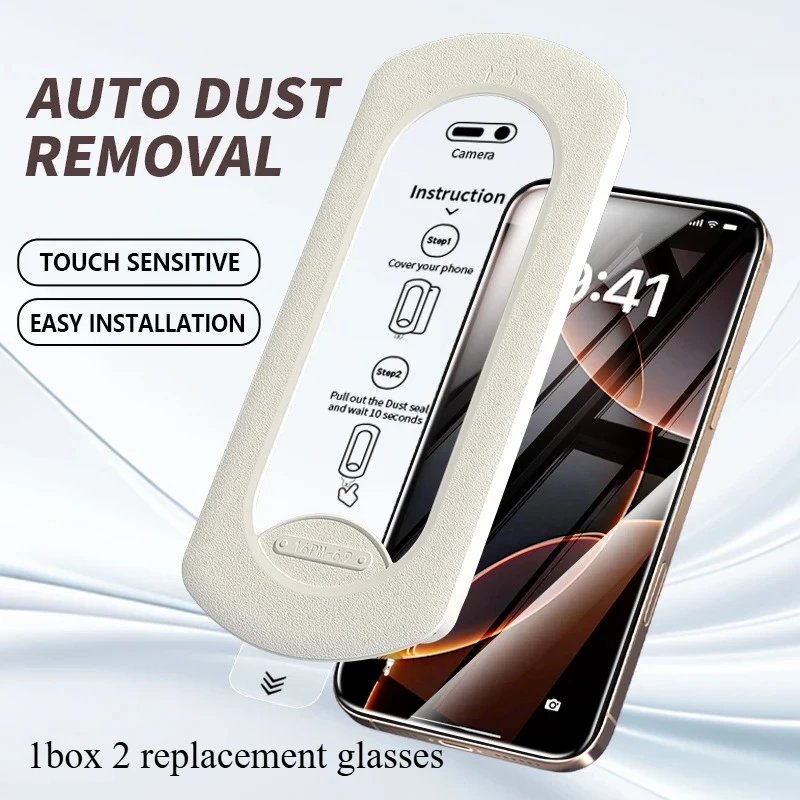 

2Pcs Oleophobic Coating Dust Free Installation Screen Protector for IPhone 17 Pro Max 16 13 11 12 15 Pro Max Frosted Glass