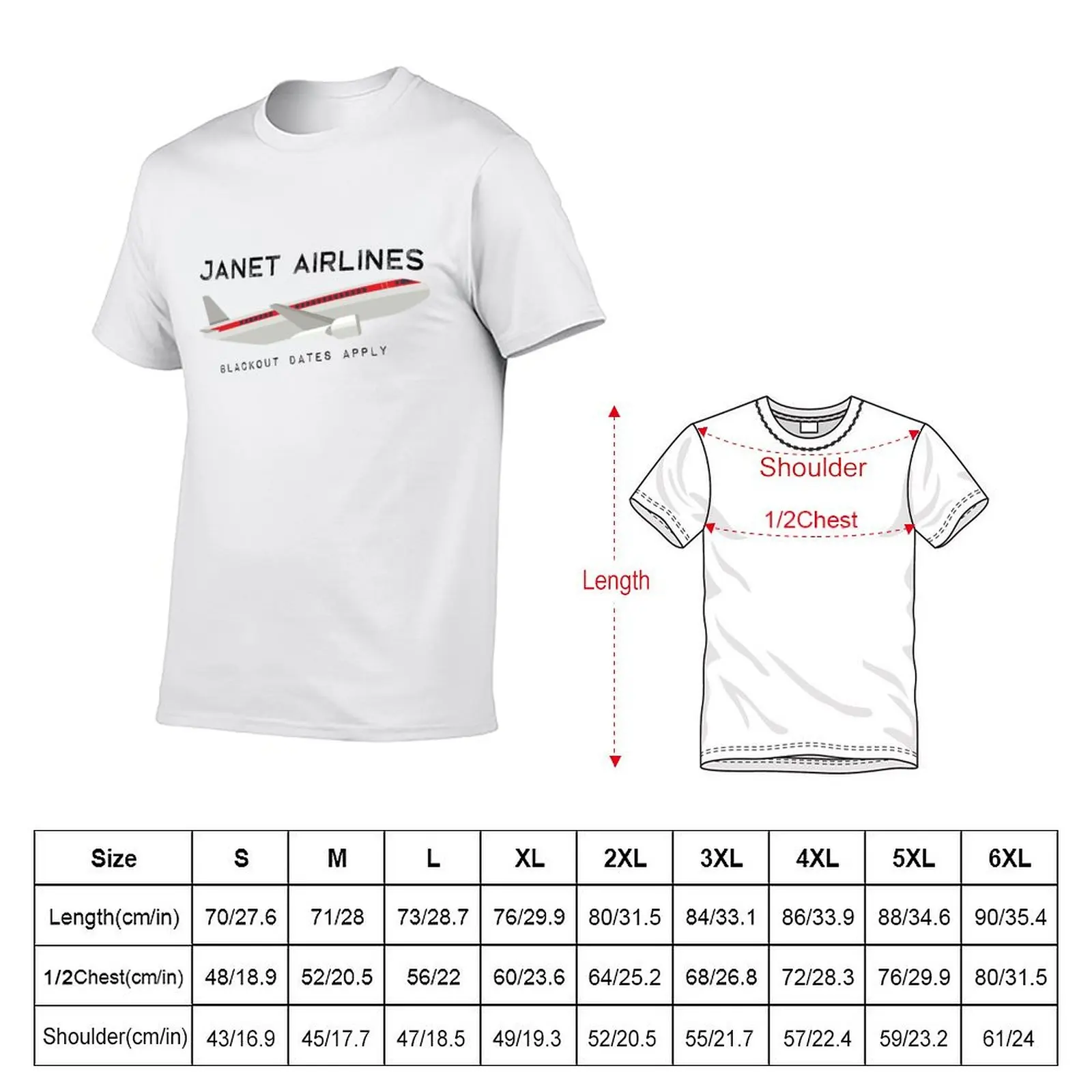 Janet Airlines T-Shirt cotton tshirt 100% t shirts for man cotton funny