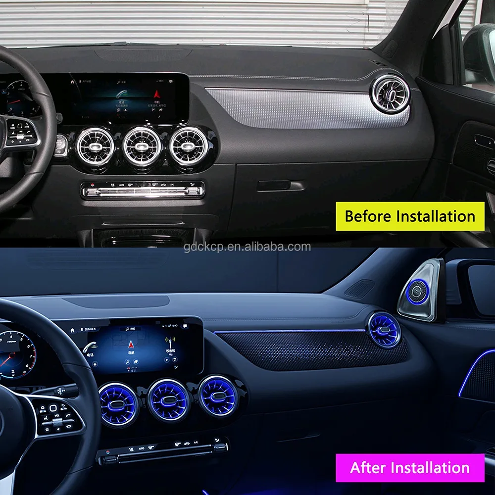 W247 ضوء النجوم المشارك الطيار لوحة الداخلية الضوء المحيط لبنز B-Class W247 GLA H247 مركز وحدة التحكم الديكور جو مصباح