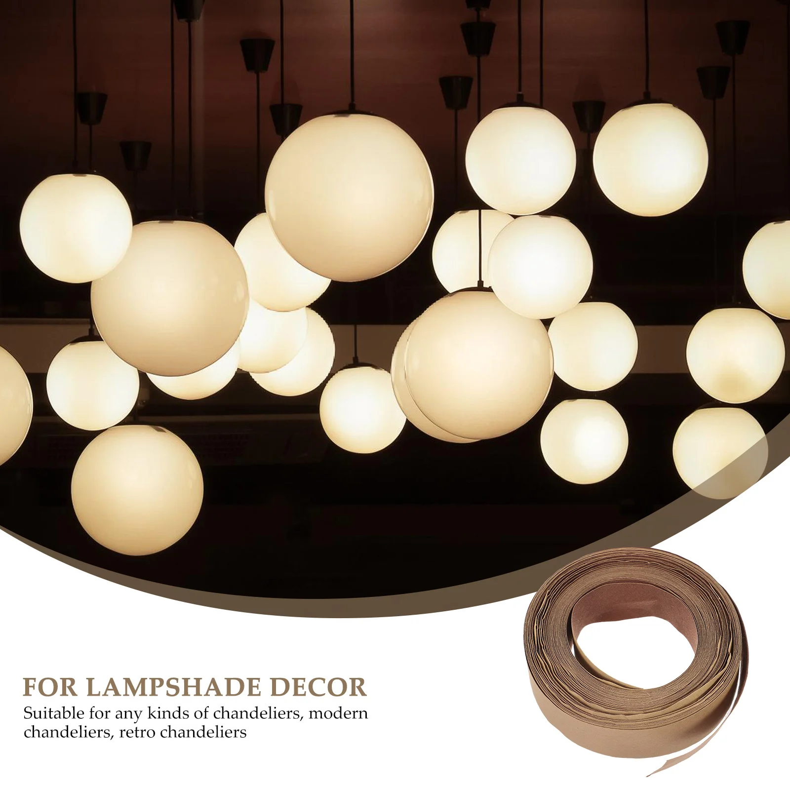 

1 Roll Light Shade Edging Tape DIY Lampshade Wrapping Cloth Strip Self Adhesive Fabric for Chandelier Repair Decor