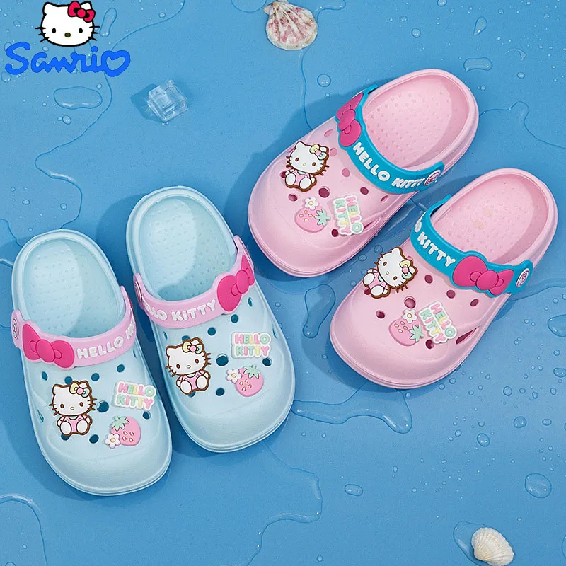

Hello Kitty Sanrio Kids Slippers Kawaii New Summer Indoor Non-Slip Sandals Cute Baby Cartoon Beach Shoes Girls Anime Gift Toys