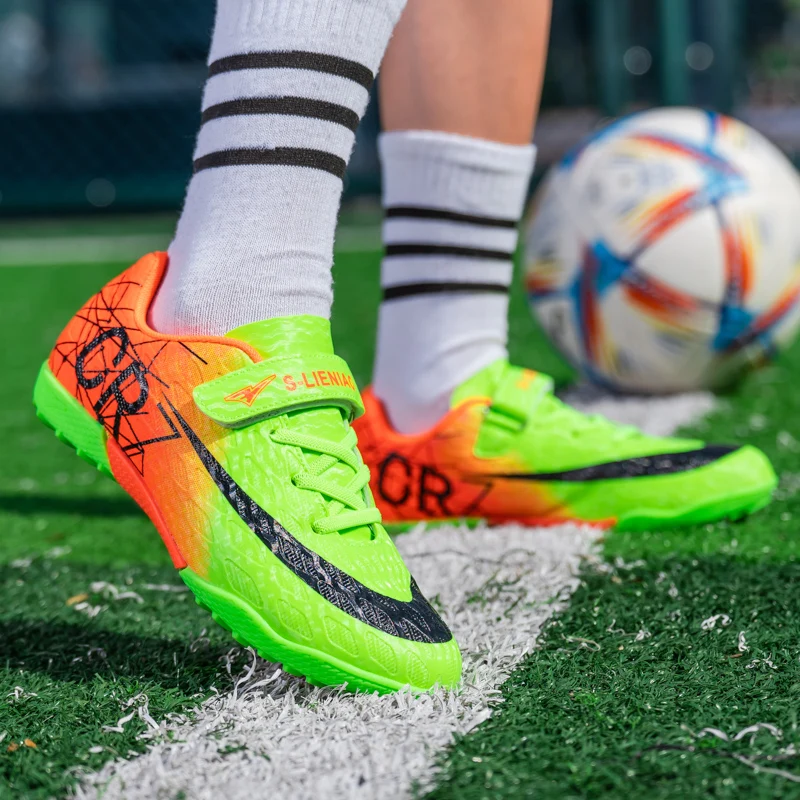 

Boys Soccer Cleats Anti Slip Children Football Boots Fashion Kids Sneakers Outdoor Hard Court Youth Turf Shoes Cheap Sports Shoe