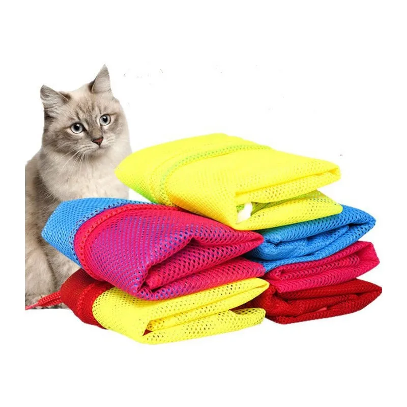 حقيبة العناية بالقطط، حامل غسيل شبكي للاستحمام، تشذيب الأظافر، نظام ضبط النفس المضاد للخدش، آمن للعناية بالحيوانات الأليفة بدون إجهاد #3