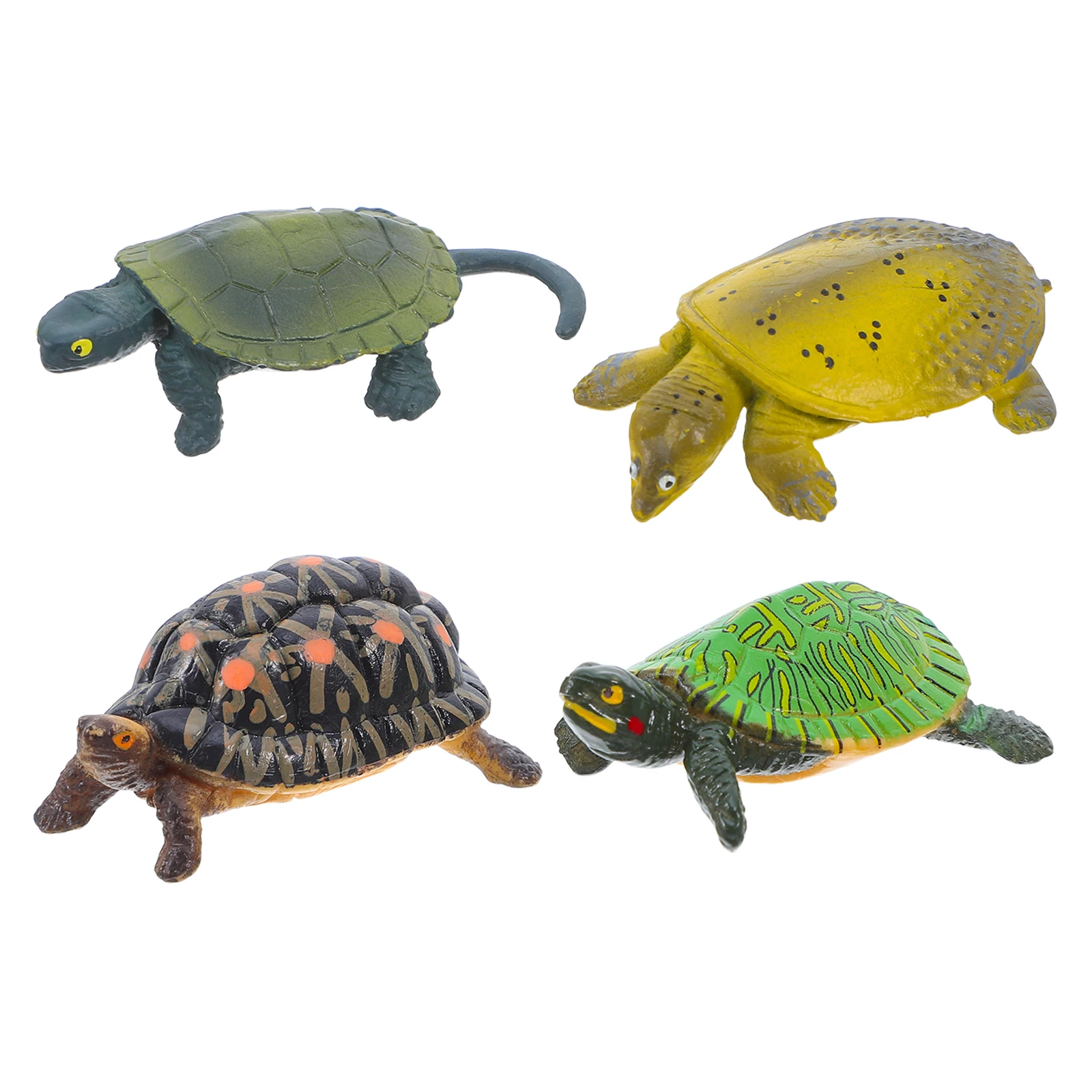 

4Pcs Small Plastic Turtles Kids Educational Set Realistic Design for Christmas Birthday Party Decoration Turtles Figurines