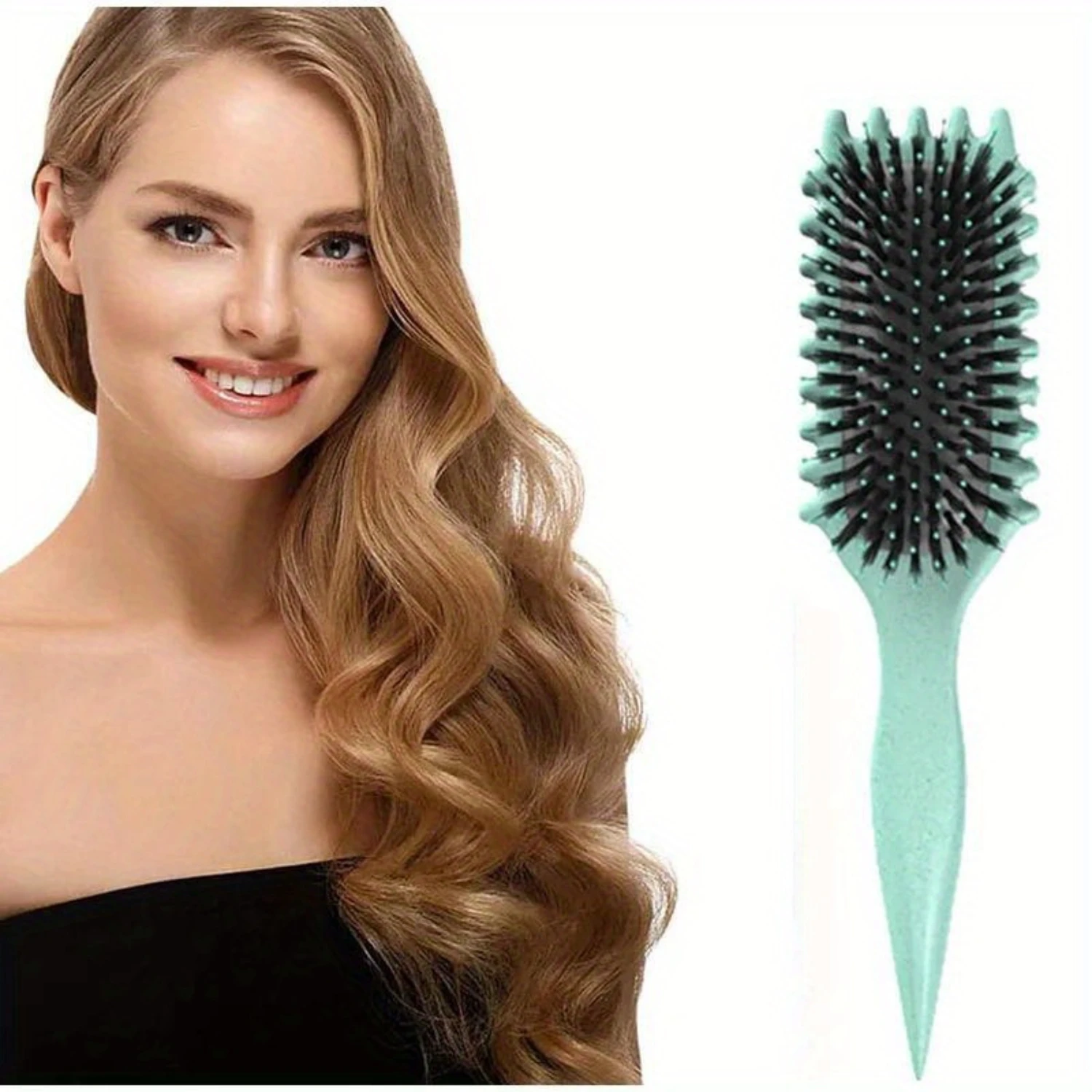 

Define Styling Brush Long Hair Styling Comb with Fine Teeth and Nylon Brush