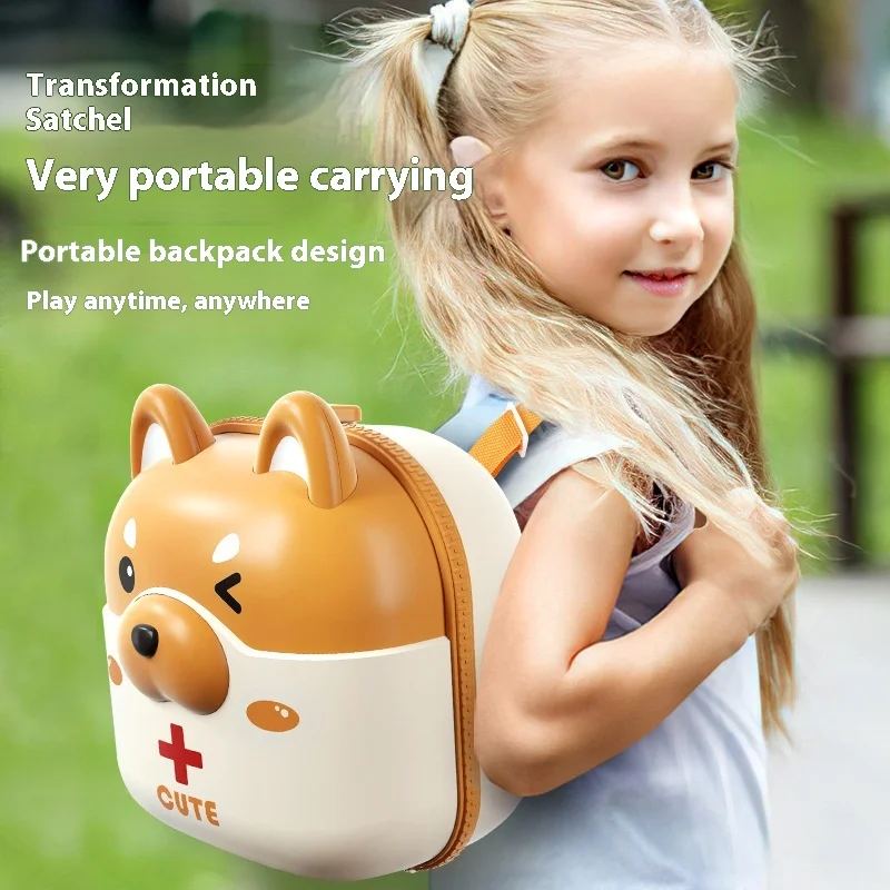 Ensemble de jouets de médecin pour animaux de compagnie, sac à dos pour chiot, dentiste, infirmière, jeu de plis, maison de jeu pour garçons et filles, boîte à outils médicale, sac Corgi, cadeau pour enfants