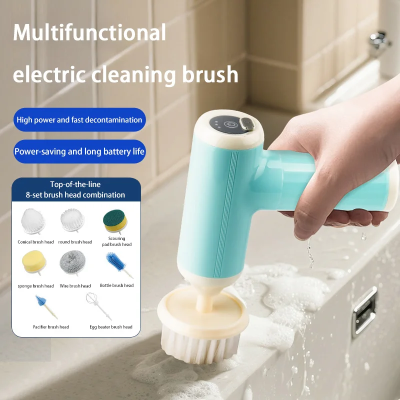 2025 Powerful Electric Cleaning Brush - Kitchen Bathroom Scrubber Mixer Whisk Multi-Tool for Home Cleaning Waterproof Efficient