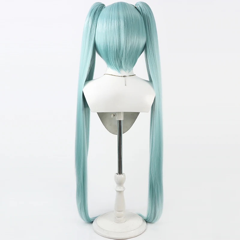 120 センチメートルロンググリーンミックスポニーテールコスプレウィッグロールプレイハロウィン女性ストレートパーティー耐熱人工毛