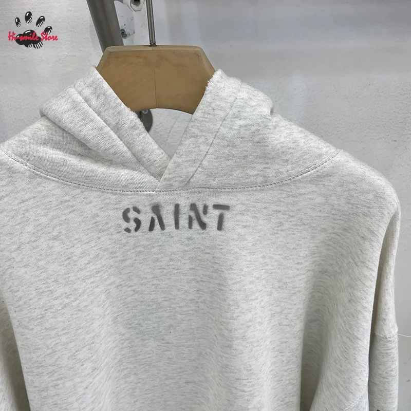 أزياء الشارع الشهير سانت هوديس الرجال امرأة الهيب هوب فضفاض خمر الخريف الشتاء مقنعين البلوفرات بلوزات غسلها التالفة #3