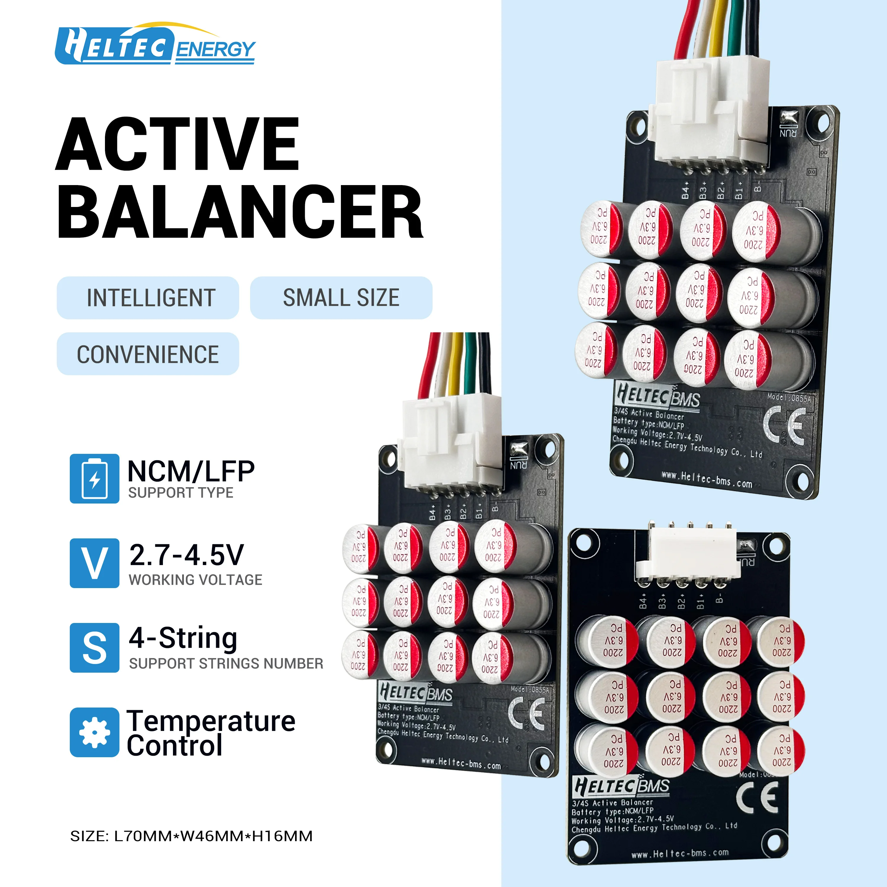 Heltec BMS 5A Battery Cell Balance Module 3S 4S 5S 6S 7S 8S 12S 13S 16S 20S 21S for Ternary Lithium LTO LiFePO4 Battery Balancer