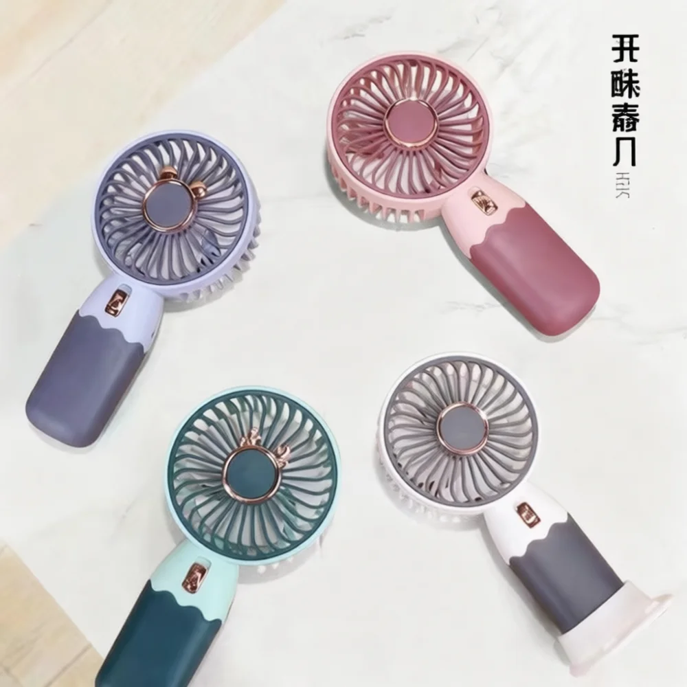 Rechargeable Mini Handheld Fan USB Desktop Cooling Stand Portable Air Blower Lightweight Summer Gadget For Gift Giving Occasions