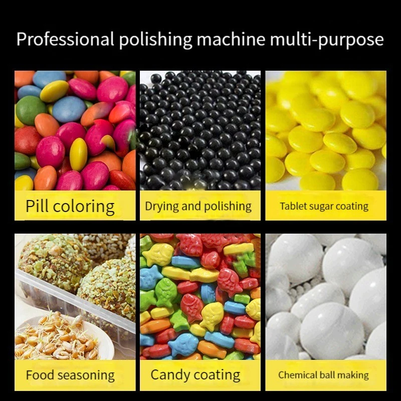 Electric  Commercial Peanut Sugar Coating Machine Stainless Steel Chocolate Coater Rounding Pills Film Coating Polishing Machine
