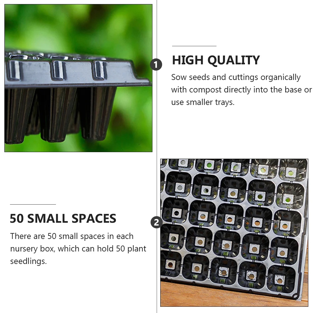 

10pcs Seedling Tray 50 Holes Reusable Germination Starter Garden Trays Plant Pots Vegetables Flowers Herbs Tomatoes Cucumbers