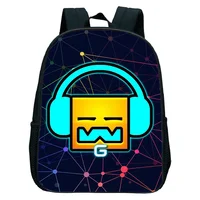 Mochila Dash con geometría enojada de 16 pulgadas, mochila para niños y niñas, juego de dibujos animados, mochilas escolares para guardería, mochila para el cuidado de los niños pequeños