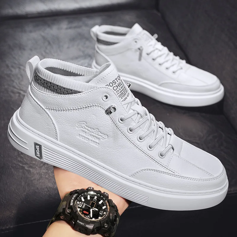 Herenschoenen Lente Herfst Heren Casual Schoenen Koreaanse Versie Trend Veelzijdige Board Schoenen Kleine Witte Trendy Schoenen Zapatos Hombre