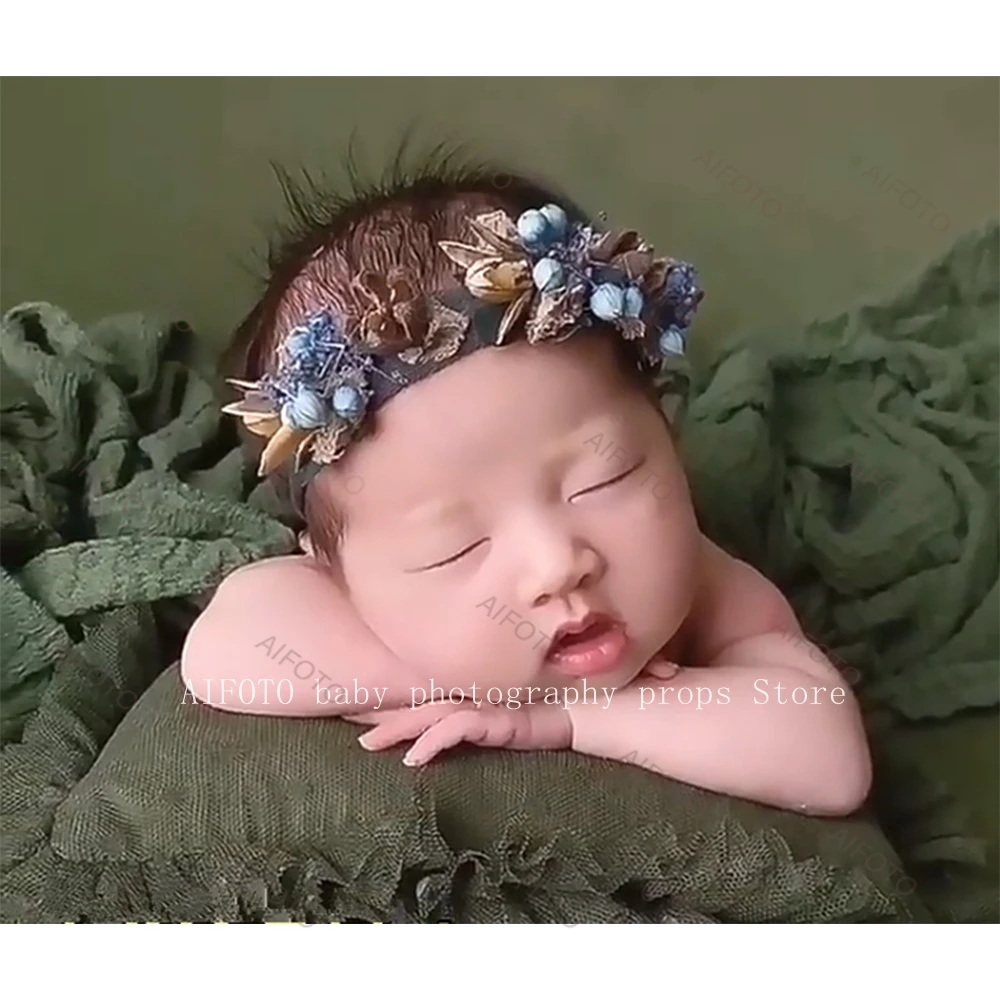 Baby Girls Headband For Newborn Photography Props Accessories Kids  Christmas Headdress Hair Flower Child Shooting Photo Studio