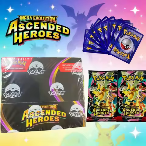 Pokemon TCG Ascended Heroes Black Bolt Booster Box 36 English Packs Mega Evolution Trading Cards Collection Set for Players