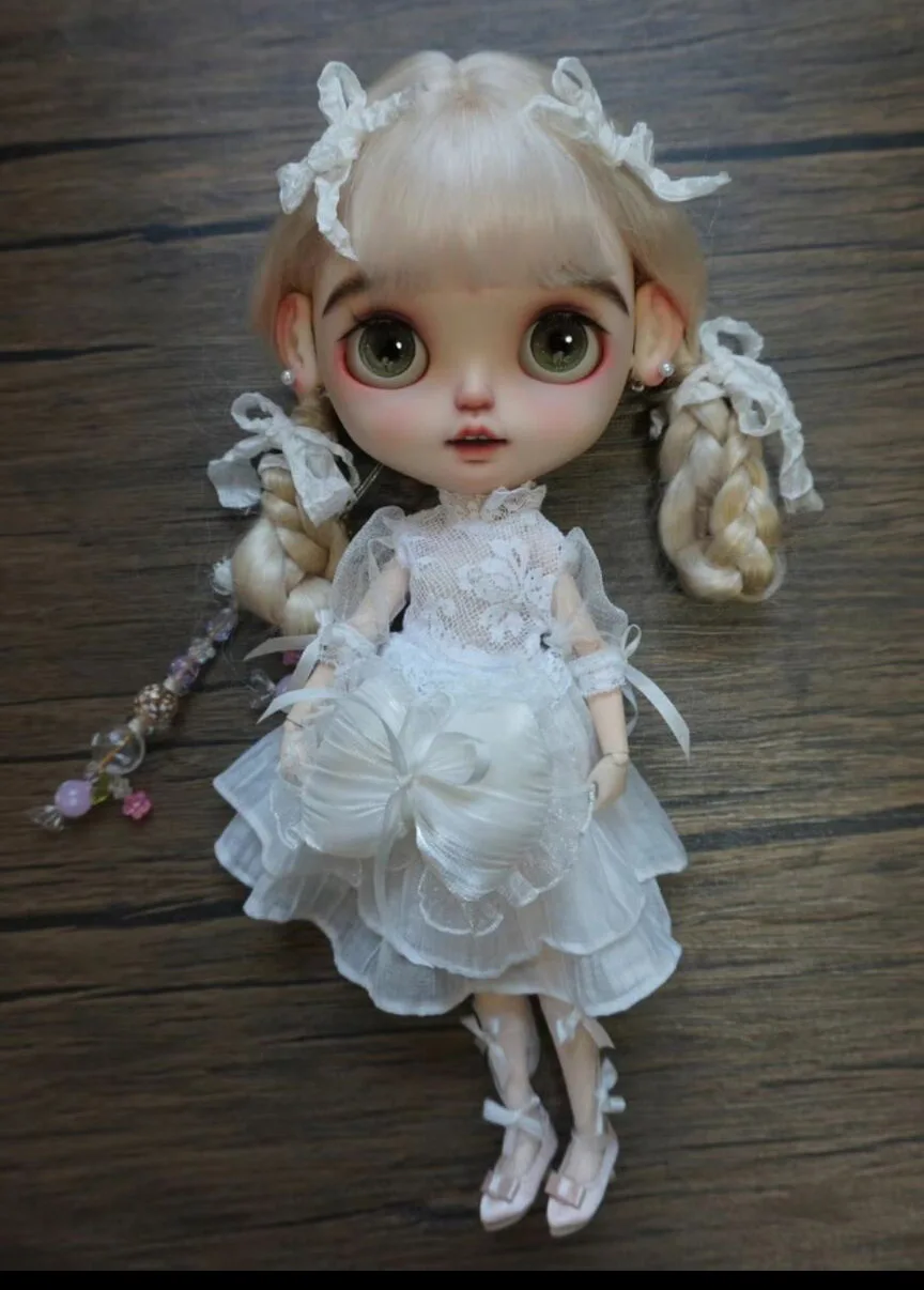 Silk Blythe Retro French style 1set kawaii style blythe doll dress 1/6 30cm(Fit for Pullip,Ob22/24/26, Licca)