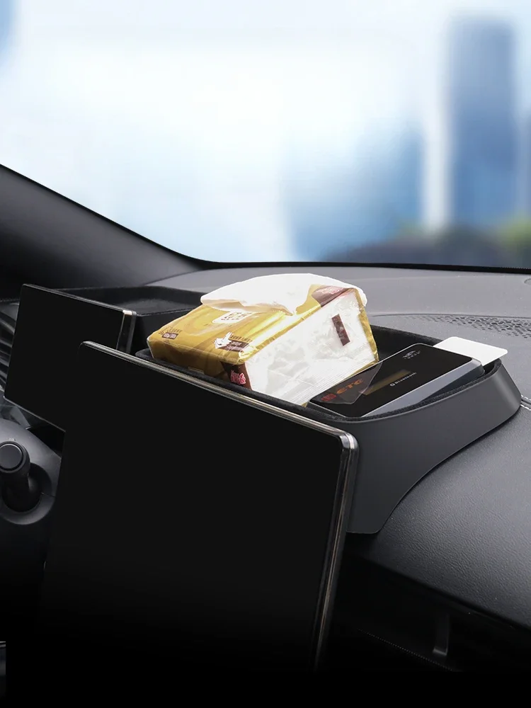 For BYD Seal EV 2022 2023 Center Console Screen Back Storage Box ABS Dashboard Organizer Tissue Box Glasses Case