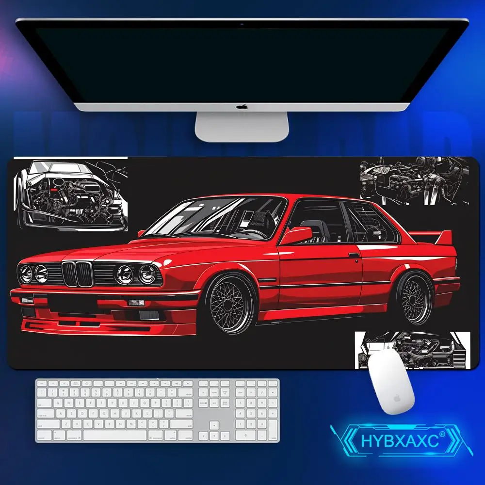 

Red Sports Car Mouse Pad Large Rubber Base Anti-slip PC Desk Accessories HYBXAXC for Offices and Gamer Keyboard Mats Decor Mat