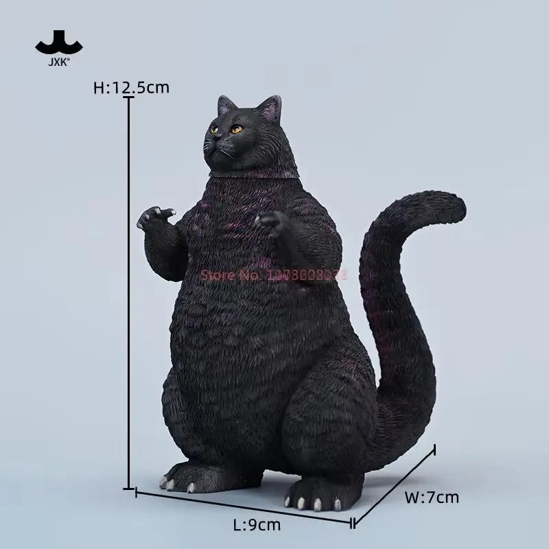 Jxk Godzimeow Figurina di gatto Carino Catzilla Decorazione del desktop Modello animale Gk Giocattolo Figura divertente Regalo di Natale per bambini