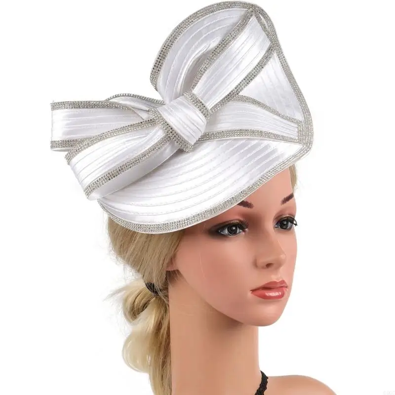 G5GC Bowknot Fascinator Hat Hairhoop for Teaparty Women Fascinator Headband Church Headpiece Theme Party Costume Headwear