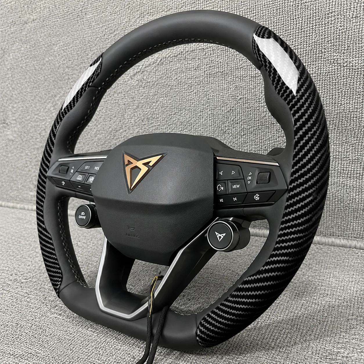 Suitable for Cupra Carbon Fiber Texture Steering Wheel Cover Formentor Leon Sportstourer Born Ateca Tavascan Terramar