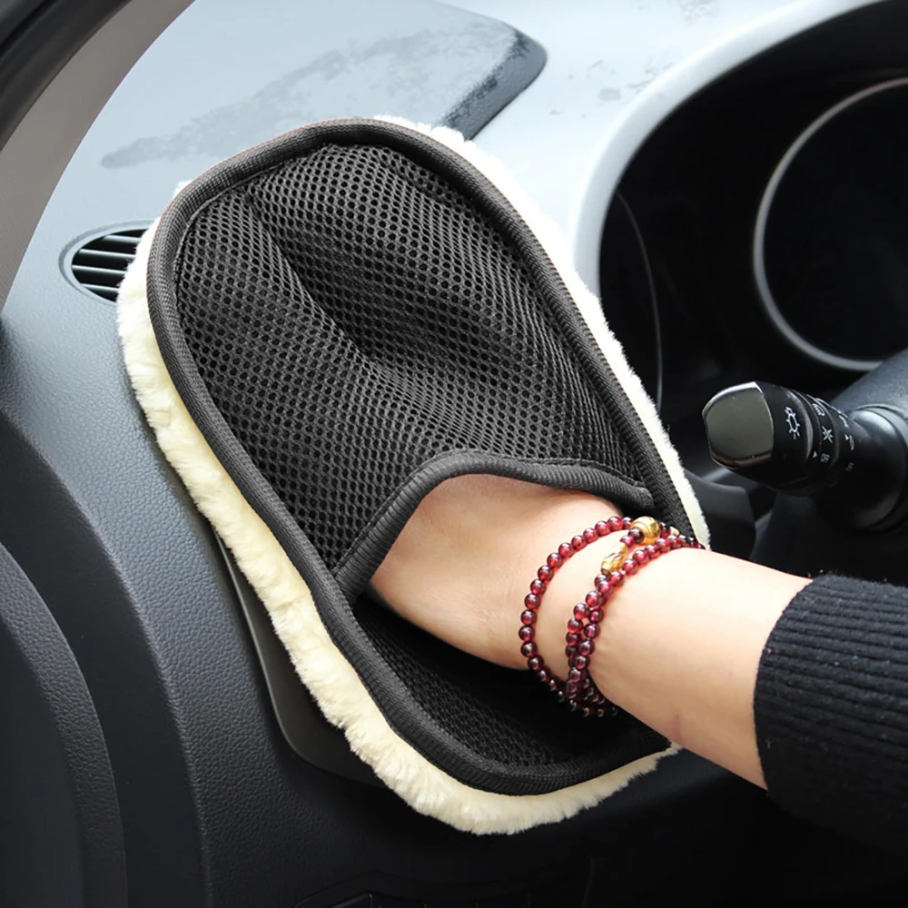 Thickened Soft Car Wash Cleaning Gloves Plush Universal Motorcycle Washer Care Products Soft Brush Cloth Gloves for Auto Detaili