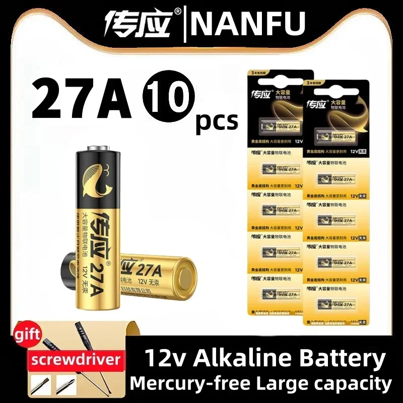 

Original Battery 27A 12V L828 G27A MN27 MS27 GP27A A27 V27GA A27BP K27A VR27 Alkaline Battery for Doorbells Alarm Power Remote