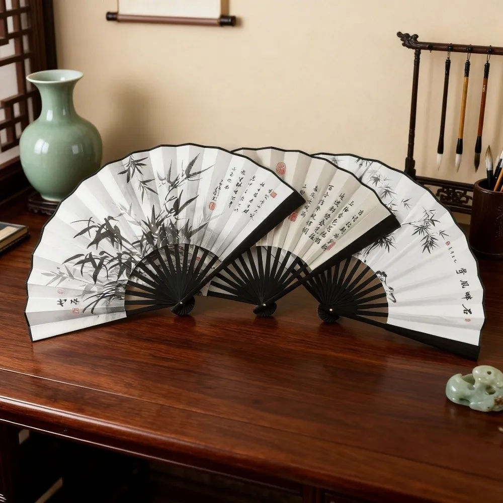 Decoration Collapsible Hand Fan Cloth Chinese Style Ancient-style Folding Fan Flower Home Ornaments Bamboo Fan Party Gift