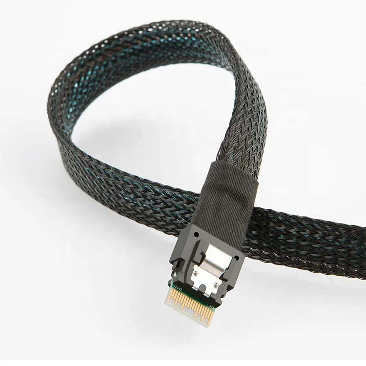 Slim Line SAS 4.0 SFF-8654 4i Host de 38 pinos para Mini SAS 4i SFF-8087 Cabo de dados de alvo de 36 pinos