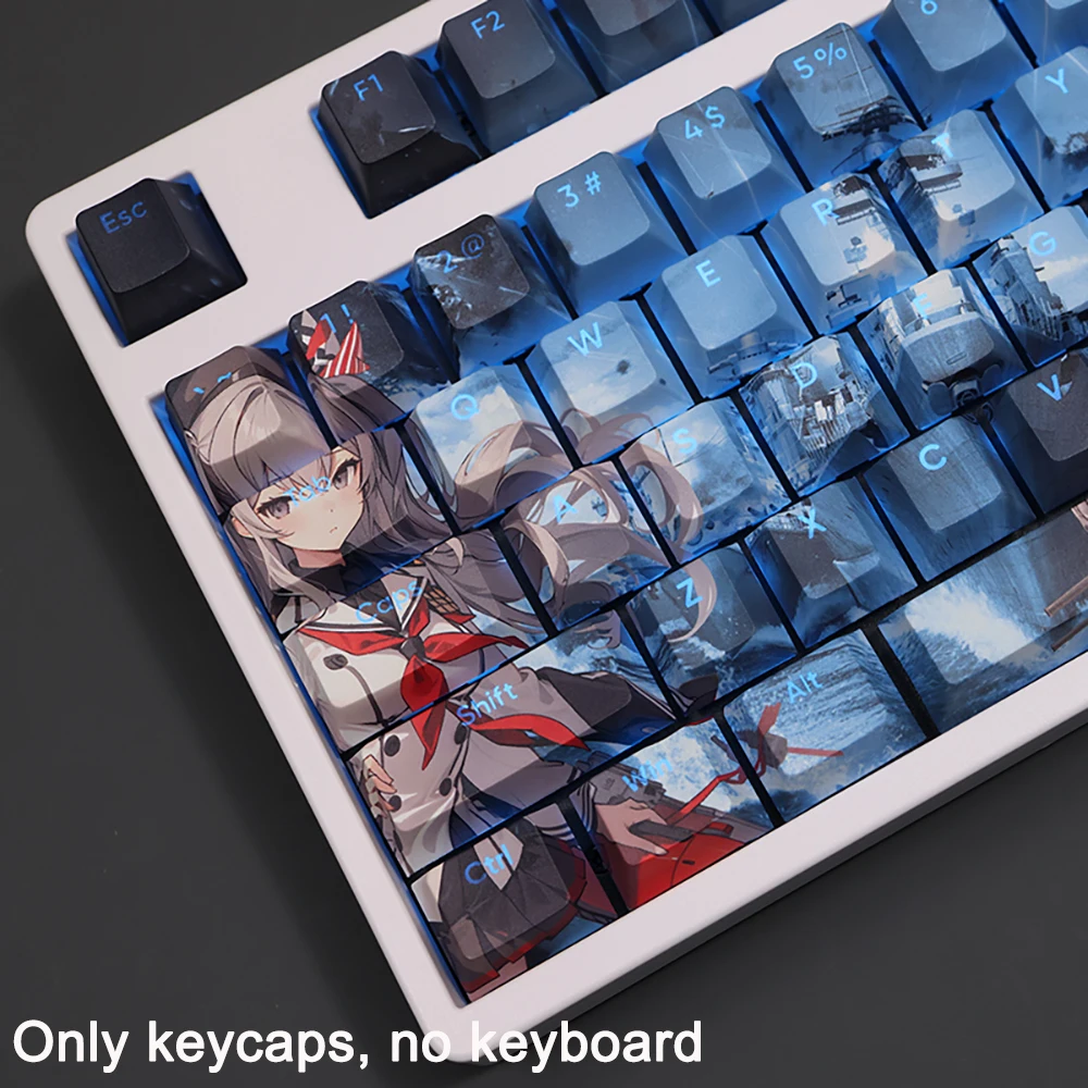 108 Keys COLLECTION Keycaps Shimakaze Keycaps PBT Dye Subbed Cherry Backlit Keycaps Anime Key Caps For ANSI 61 87 104 108 Layout