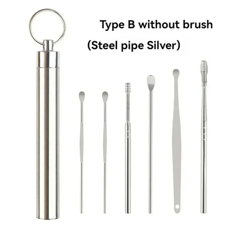 

6pcs Various Stainless Steel Ear Wax Remover Cleaning Kit Ear Earpick Cleaner Spoon Care Clean Tool for Baby Adults Ear Care Set