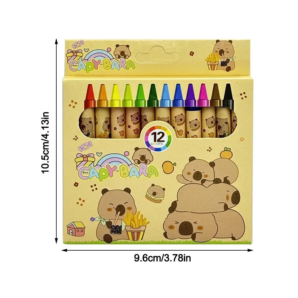 12Pcs Kawaii Capybara Kreide Cartoon Anime Student Graffiti Stift Zwölf Farben Malerei Stift Schreibwaren Geschenke