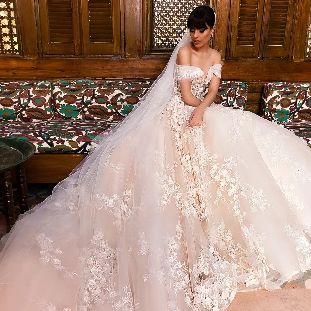 فستان زفاف طويل على شكل حرف a من Onelife مع سترة قابلة للانفصال ورقبة عالية مزين بالدانتيل وأكمام طويلة مخصصة فستان زفاف فيستدو