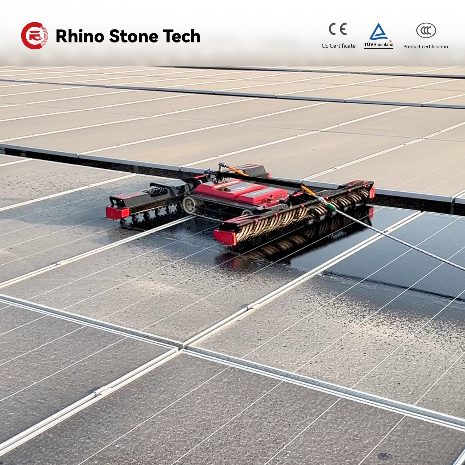 High Quality Battery Powered Solar Panel Cleaning Machine with Water Pump for Industrial Solar Farm PV Panel Deep Cleaning view 6