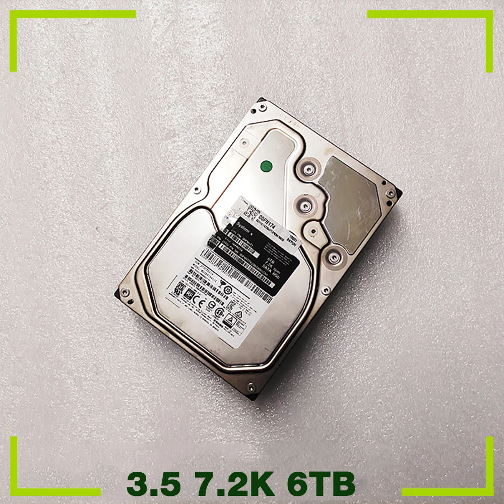 6TB For IBM 3650 M5 SR650 00FN173 00FN174 7.2K SATA Server Hard Drive 3.5 Inch